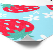 Berry Sweet Blue Strawberry Baby Shower Welcome ポスター (角)