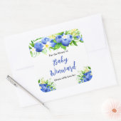 Berry Sweet Blueberry Baby Shower Bookplate スクエアシール (封筒)
