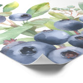 Berry Sweet Blueberry Baby Shower Welcome Sign ポスター (角)