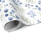 Berry Sweet Blueberry Bow Baby Shower Napkins ラッピングペーパー (ロールコーナー)