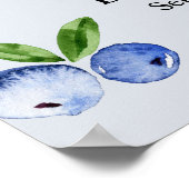 Berry Sweet Blueberry Boy Baby Shower Welcome Sign ポスター (角)
