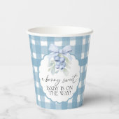 Berry Sweet Blueberry Gingham Baby Shower 紙コップ (裏面)