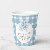 Berry Sweet Blueberry Gingham Baby Shower 紙コップ (正面)