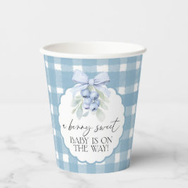 Berry Sweet Blueberry Gingham Baby Shower 紙コップ