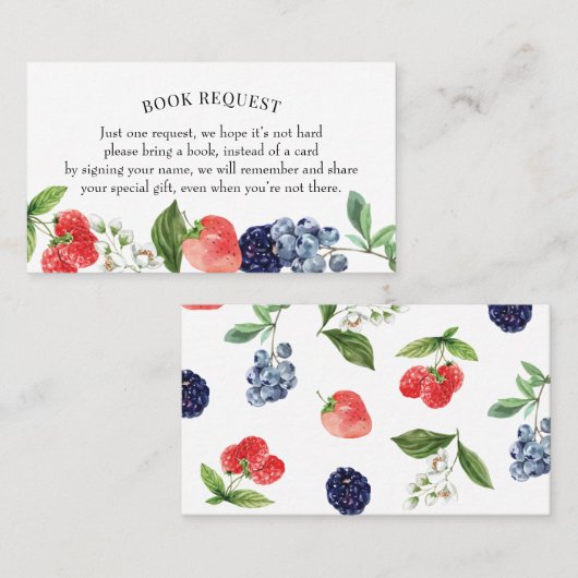 Berry Sweet Book RequestまたはBook forベビー・カード 名刺 (正面/裏面)