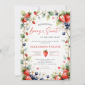 Berry Sweet Botanical Berries Garden Baby Shower 招待状 (正面)