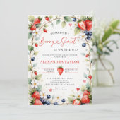 Berry Sweet Botanical Berries Garden Baby Shower 招待状 (スタンド正面)