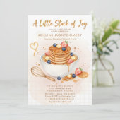 Berry Sweet breakfast pancake baby shower 招待状 (スタンド正面)