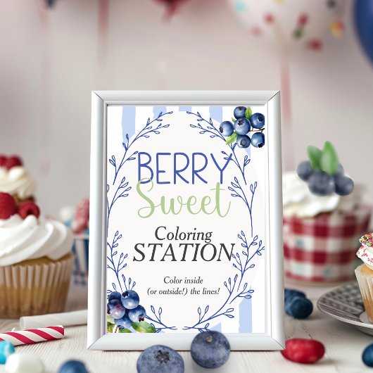 Berry Sweet Color Station Blueberry Sign 招待状