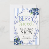 Berry Sweet Custom Pink Blueberry  Sign  招待状 (正面)