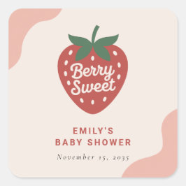 Berry Sweet Cute Baby Shower スクエアシール