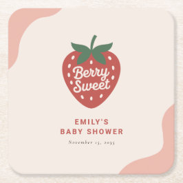 Berry Sweet Cute Baby Shower スクエアペーパーコースター