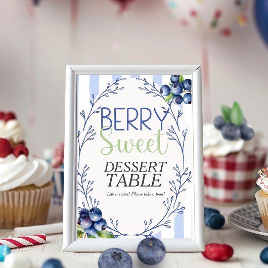 Berry Sweet Dessert TABLE Blueberry  Sign  招待状