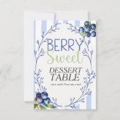 Berry Sweet Dessert TABLE Blueberry  Sign  招待状 (正面)