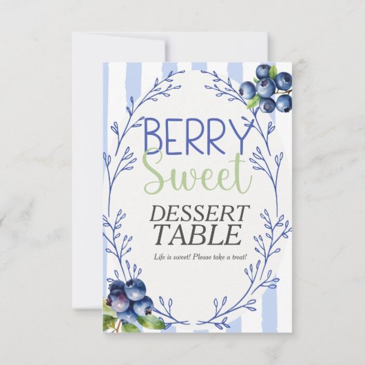 Berry Sweet Dessert TABLE Blueberry  Sign  招待状 (裏面)