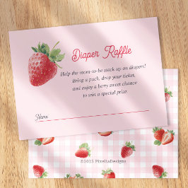 Berry Sweet Diaper Raffle Card-Strawberry Themed エンクロージャーカード