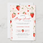 Berry Sweet Farmhouse Art Watercolor Baby Shower 招待状 (正面)