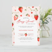 Berry Sweet Farmhouse Art Watercolor Baby Shower 招待状 (スタンド正面)