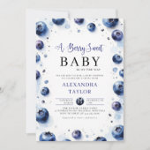 Berry Sweet Farmhouse Chic Blueberries Baby Shower 招待状 (正面)