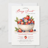 Berry Sweet Farmhouse Chic Watercolor Baby Shower 招待状 (正面)