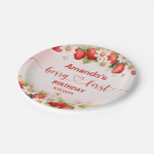 Berry Sweet First Birthday ペーパープレート (アングル)