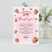 Berry Sweet First Birthday Thank You Card サンキューカード (スタンド正面)