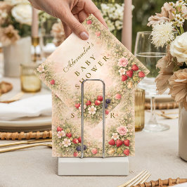 Berry Sweet Floral Baby Shower スタンダードカクテルナプキン