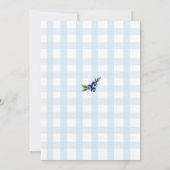 Berry Sweet Gingham Blue Farm Arch Boy Baby Shower 招待状 (裏面)