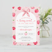 Berry Sweet Girl QR Code All in One Baby Shower 招待状 (スタンド正面)