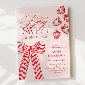 Berry Sweet Hand Drawn Bow Baby Shower 招待状