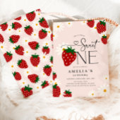 Berry Sweet One 1st Strawberry Birthday 招待状