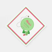 Berry Sweet Personalized Strawberry First Birthday スタンダードランチョンナプキン (角)