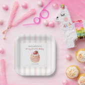 Berry Sweet Pink First Birthday  ペーパープレート (パーティー)