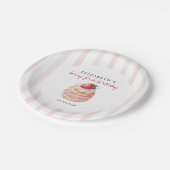 Berry Sweet Pink First Birthday  ペーパープレート (アングル)