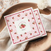 Berry Sweet Pink gingham-Baby Girl Shower スタンダードランチョンナプキン