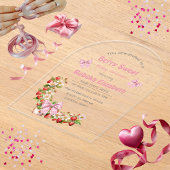 Berry Sweet Pink Gingham Baby Shower Invitation アクリル招待状