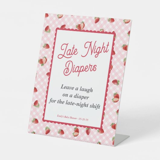 Berry Sweet-Pink Gingham, Late Nigh Diapers Game 台座サイン (正面)