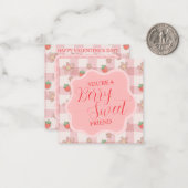 Berry Sweet Pink Gingham Valentines Classroom Card ノートカード (正面/裏面インサイチュ)