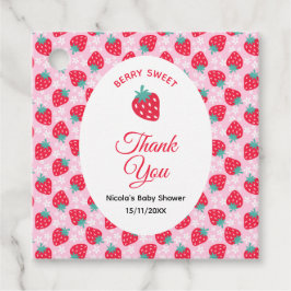 Berry Sweet Pink Strawberry Baby Shower フェイバータグ
