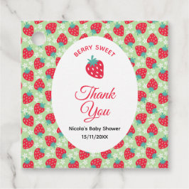 Berry Sweet Pink Strawberry Baby Shower フェイバータグ