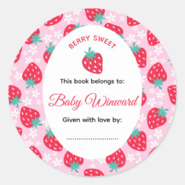 Berry Sweet Pink Strawberry Baby Shower ラウンドシール
