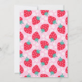 Berry Sweet Pink Strawberry Baby Shower 招待状 (裏面)