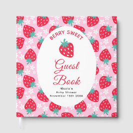 Berry Sweet Pink Strawberry Baby Shower Guest Book ゲストブック