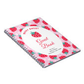 Berry Sweet Pink Strawberry Baby Shower Guest Book ノートブック (右側)