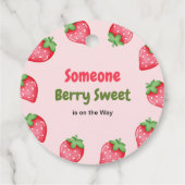 Berry Sweet Pink Strawberry Baby Shower Thank You  フェイバータグ (裏面)