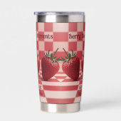 Berry Sweet Red Checkered Strawberry Tumbler 保温保冷タンブラー (右面)