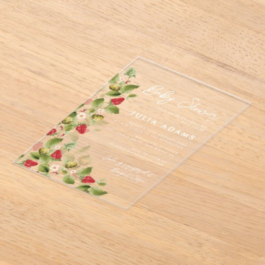 Berry Sweet Shower アクリル招待状 (レイダウン)