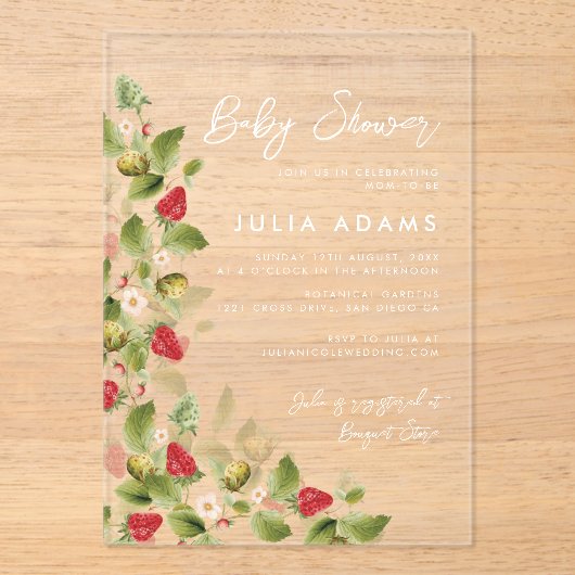 Berry Sweet Shower アクリル招待状 (正面)