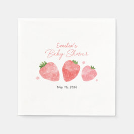 Berry Sweet Strawberry ベビーシャワーパーティー オーダーメイド スタンダードカクテルナプキン