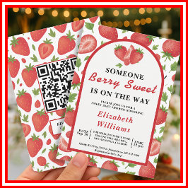 Berry Sweet Strawberry ベビーシャワー | QR RSVP  招待状